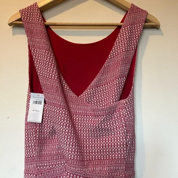 NWT Banana Republic Cross Back Mid Length Dress 8 Tall Pink - Picture 6 of 8